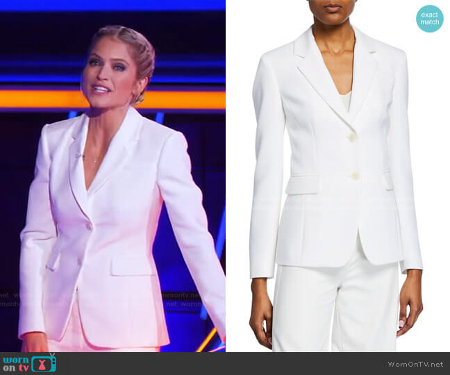 Altuzarra Two-Button Crepe Blazer worn by Sara Haines on The Chase