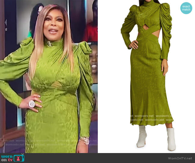 Amur Giana Puff-Sleeve Cutout Dress worn by Wendy Williams on The Wendy Williams Show