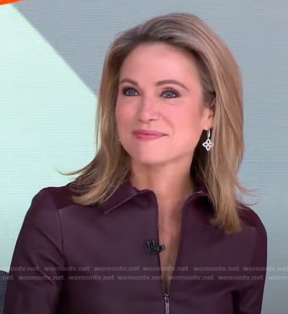 Amy’s silver flower drop earrings on Good Morning America