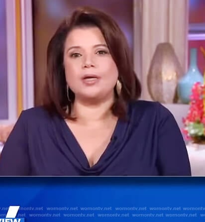 Ana’s blue cowl neck top on The View