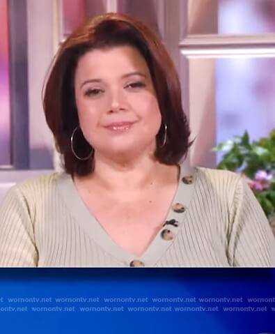 Ana’s olive button detail dress on The View
