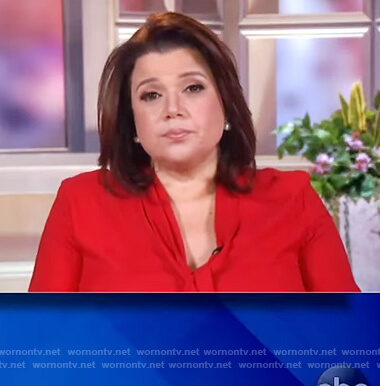 Ana’s tie neck blouse on The View