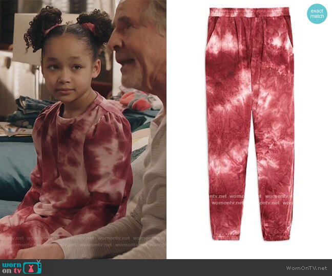 Aqua Tie Dyed Jogger Pants worn by Bridget Williams (Dannah Lane) on Kenan