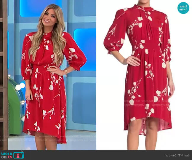 ba&sh Poem Printed Dress worn by Amber Lancaster on The Price is Right