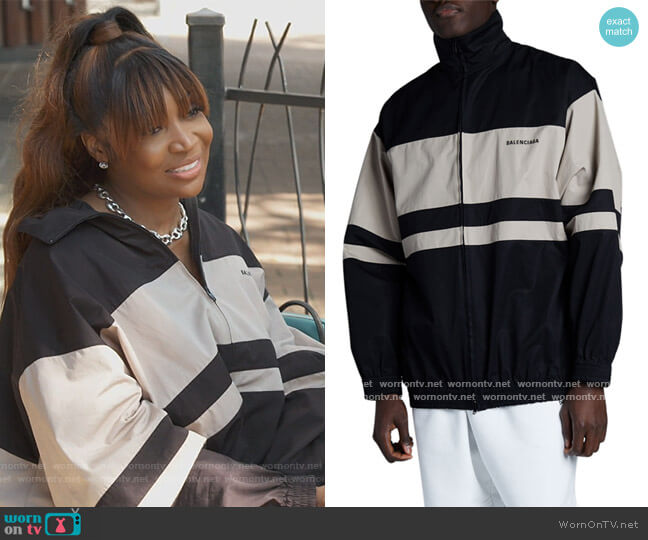 Balenciaga Striped Zip-up Jacket