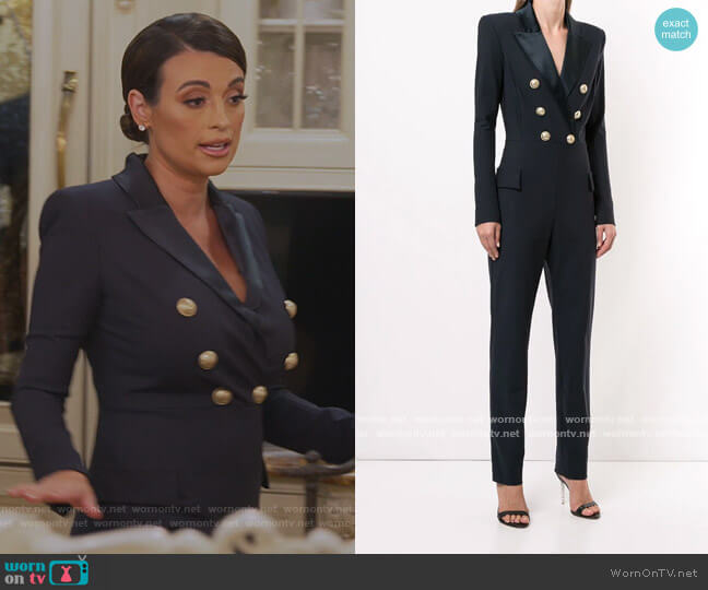 Balmain Double-breasted Stretch Jumpsuit