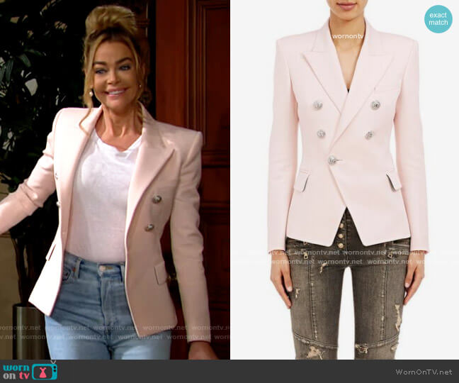 Balmain Double Breasted Blazer worn by Shauna Fulton (Denise Richards) on The Bold and the Beautiful