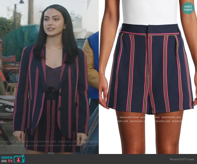 BB Dakota End Of The Line Stripe Shorts worn by Veronica Lodge (Camila Mendes) on Riverdale