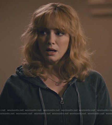 Beth’s blue zip down hoodie on Good Girls
