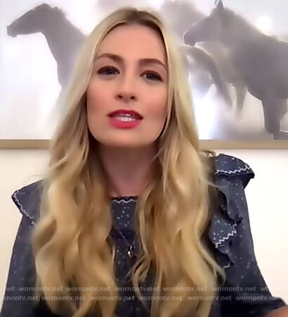 Beth Behr’s blue ruffled dress on The Drew Barrymore Show