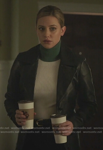 Betty’s colorblock ribbed turtleneck sweater on Riverdale