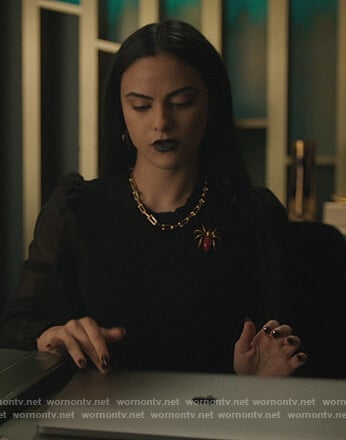 Veronica’s smocked crop top on Riverdale