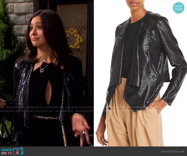 BlankNYC Croc-Pattern Draped Jacket worn by Gabi Hernandez (Camila Banus) on Days of our Lives