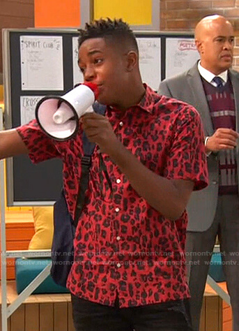 Booker’s red leopard print short sleeve shirt on Ravens Home