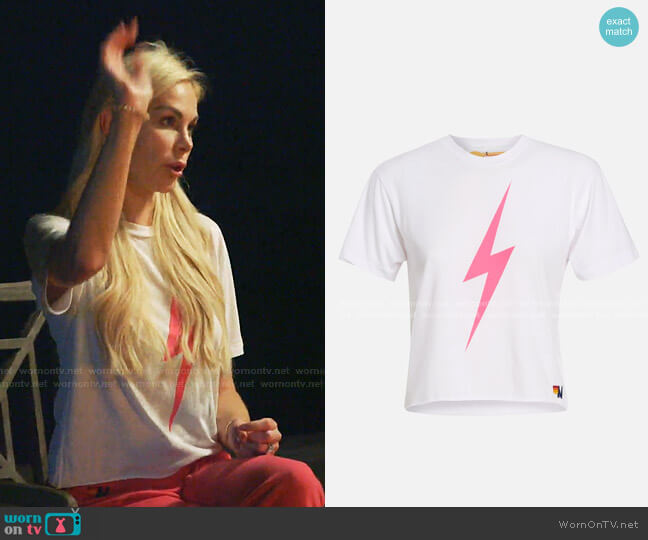 Aviator Nation Bolt Crop Tee worn by Kameron Westcott on The Real Housewives of Dallas