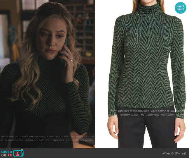 BOSS Cemerie Turtleneck Top worn by Betty Cooper (Lili Reinhart) on Riverdale