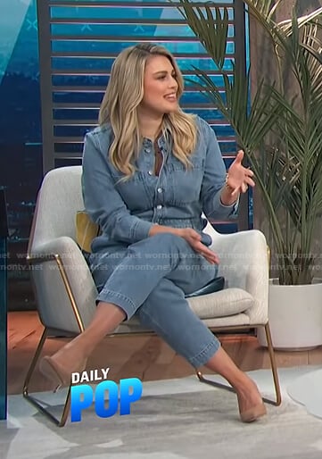 Carissa’s denim jumpsuit on E! News Daily Pop