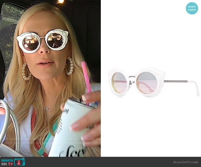 Chanel Round Camellia Sunglasses worn by Kameron Westcott on The Real Housewives of Dallas