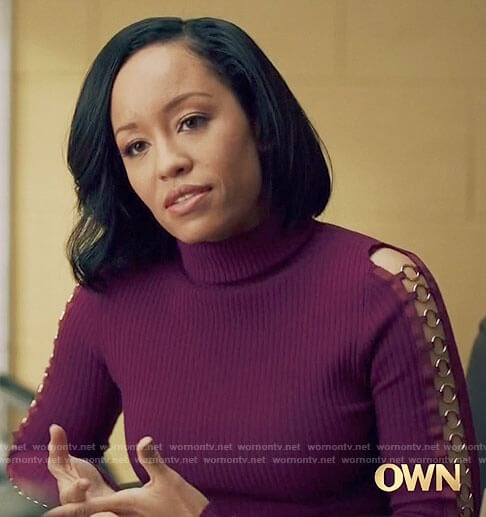 Charley’s purple ring detail sweater on Queen Sugar