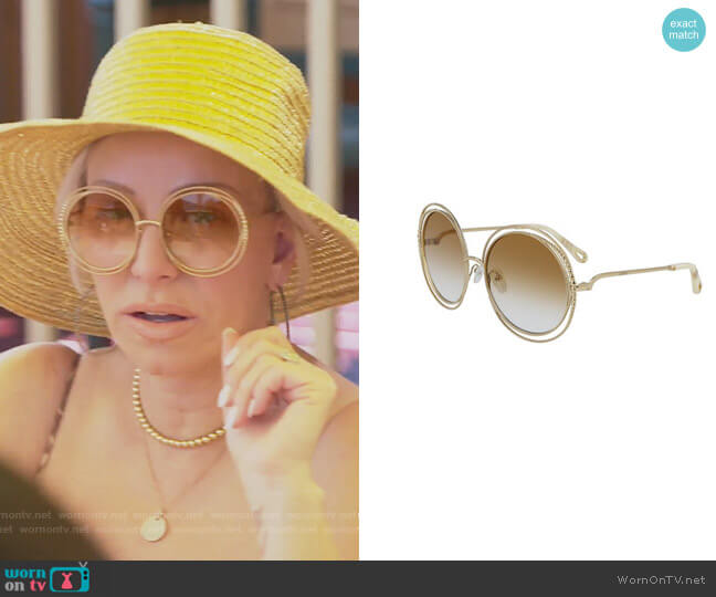 Chloe Round Concentric Metal Sunglasses worn by Margaret Josephs on The Real Housewives of New Jersey