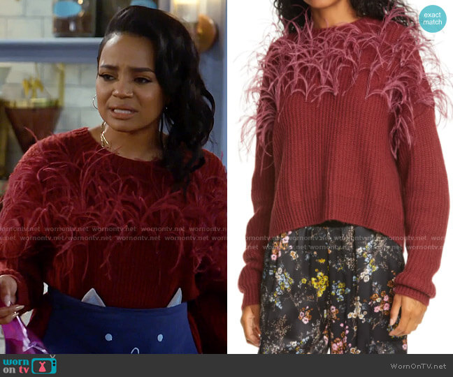 Cinq a Sept Melanie Sweater worn by Randi (Kyla Pratt) on Call Me Kat