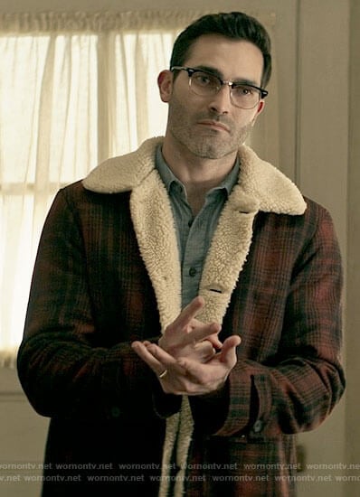 Clark’s red plaid fleece lined jacket on Superman and Lois