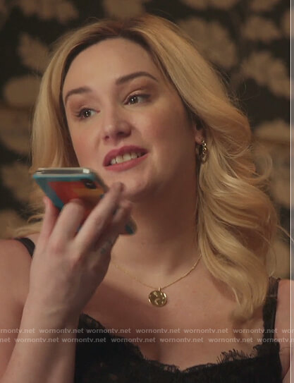 Davia’s circle moon crescent necklace on Good Trouble