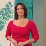 Dana Jacobson’s pink asymmetric neckline dress on CBS This Morning