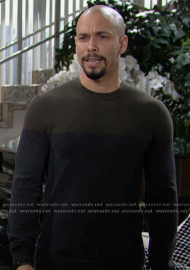 Devon’s colorblock sweater on The Young and the Restless