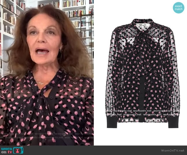 Diane von Furstenberg Minnie silk-blend devore blouse