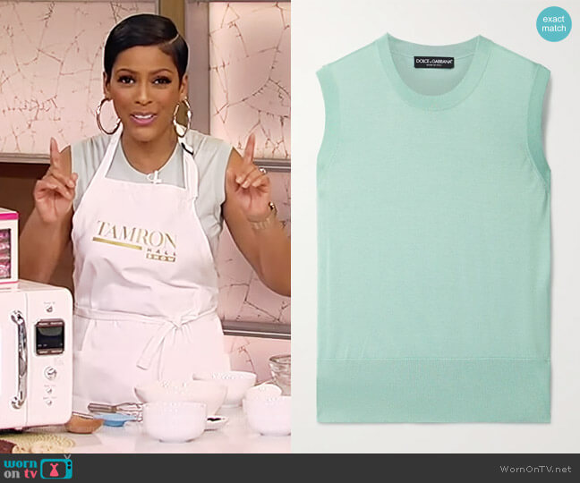 Dolce & Gabbana Silk tank worn by Tamron Hall on Tamron Hall Show