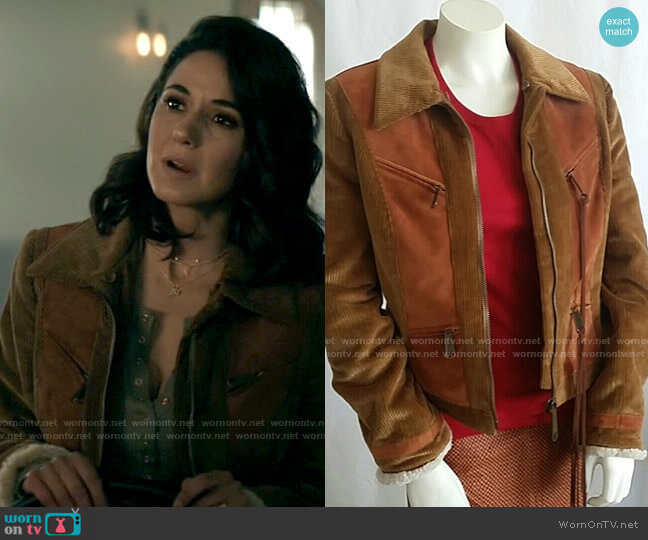 Dolce & Gabbana Suede, Corduroy, and Shearling Jacket worn by Lana Lang Cushing (Emmanuelle Chriqui) on Superman and Lois