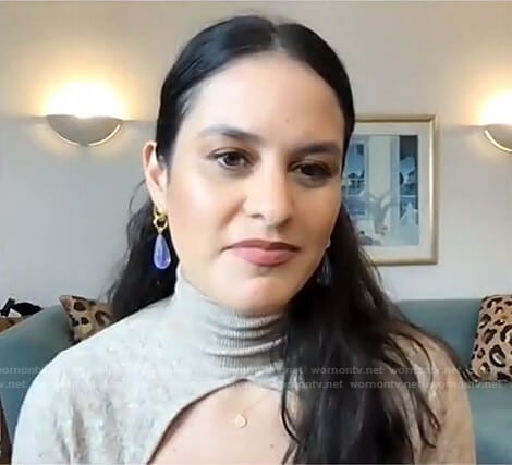 Donna Farizan’s beige cutout turtleneck sweater on Today