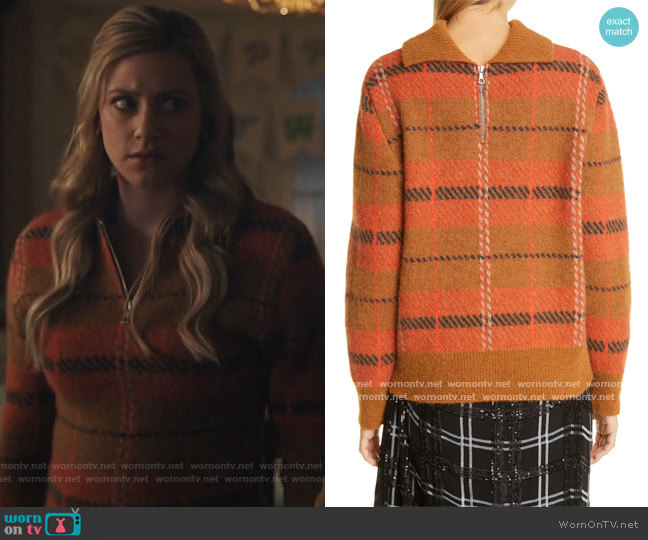 Dries Van Noten Maldives Plaid Alpaca Blend Sweater worn by Betty Cooper (Lili Reinhart) on Riverdale