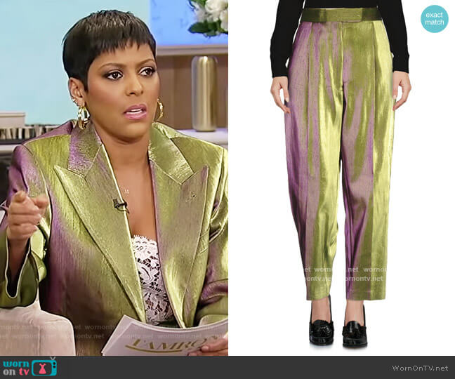 Dries Van Noten Metallic Pants worn by Tamron Hall on Tamron Hall Show