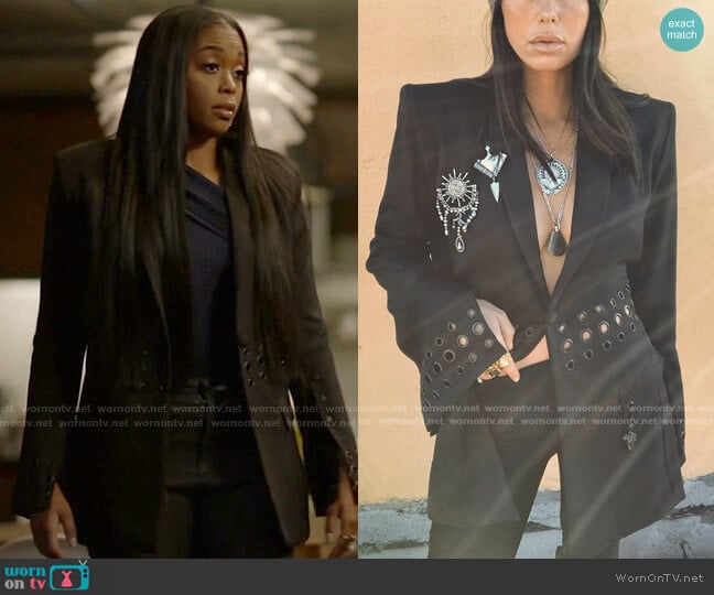 Dylan Lex Jagger Blazer worn by Anissa Pierce (Nafessa Williams) on Black Lightning