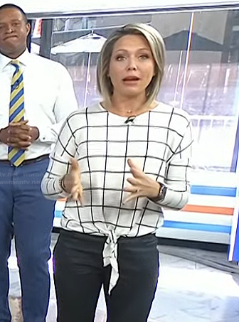 Dylan’s white windowpane check top on Today