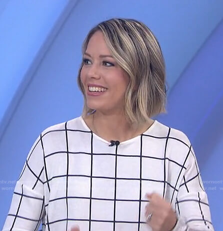 Dylan’s white windowpane check top on Today