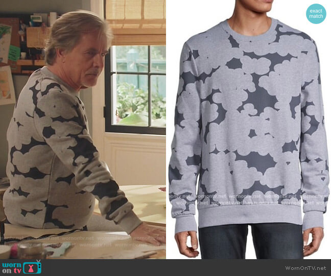 Eleven Paris Cloud Print Sweatshirt worn by Rick (Don Johnson) on Kenan