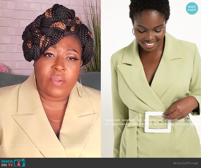Eloquii Blazer Dress With Oversized Belt worn by Loni Love on The Real