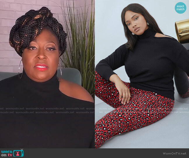 Eloquii Cold Shoulder Sweater worn by Loni Love on The Real