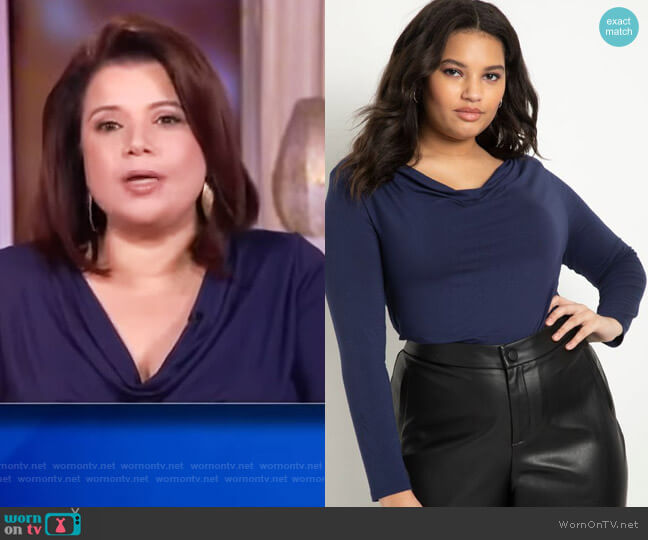 Eloquii Cowl Neck Tee worn by Ana Navarro on The View