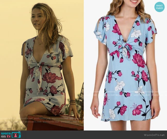 Favlux Floral Tie Front Dress worn by Sarah Cameron (Madelyn Cline) on Outer Banks
