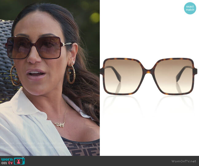 Fendi FF square acetate sunglasses worn by Melissa Gorga on The Real Housewives of New Jersey