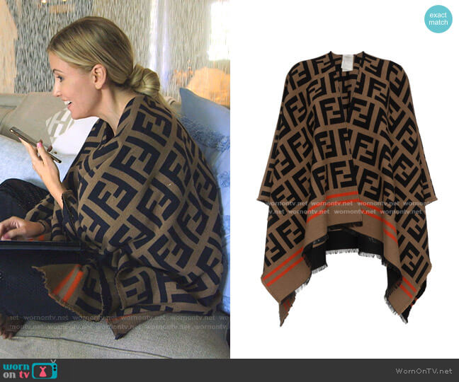 Fendi Poncho FF worn by Stephanie Hollman on The Real Housewives of Dallas