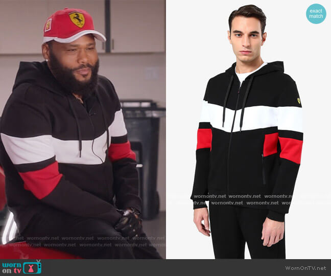 Ferrari Sweatshirt with contrasting inserts worn by Andre Johnson (Anthony Anderson) on Black-ish