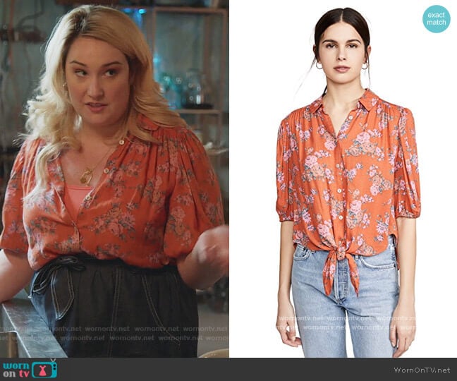 Free People Celia Blouse worn by Davia (Emma Hunton) on Good Trouble