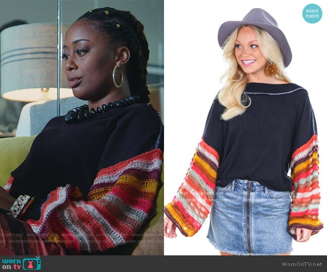 Free People Cha Cha Sweater worn by Malika Williams (Zuri Adele) on Good Trouble