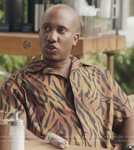 Gary’s tiger print shirt on Kenan