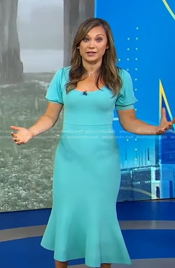 Ginger’s mint green knit dress on Good Morning America